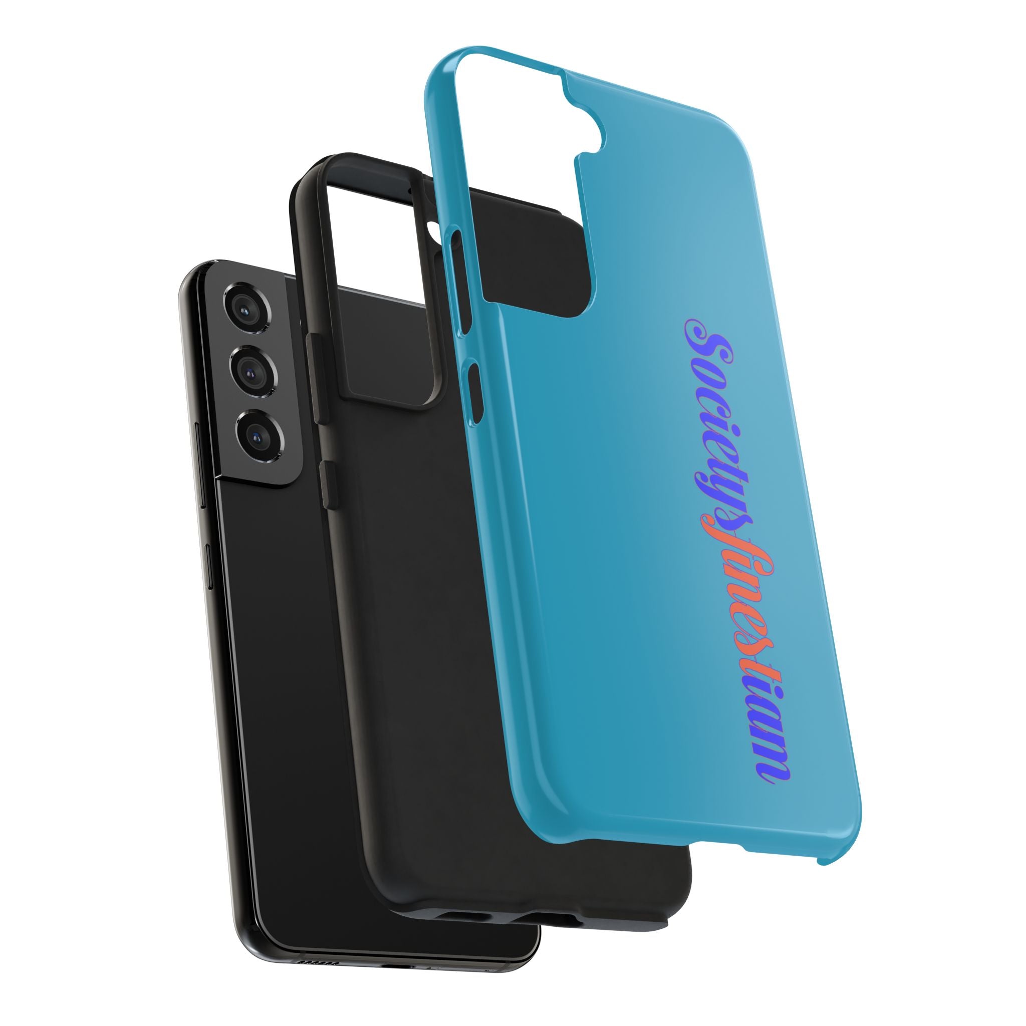‘Societys finest iam’ Blue Tough Phone Case — Glossy Protective Phone Cover