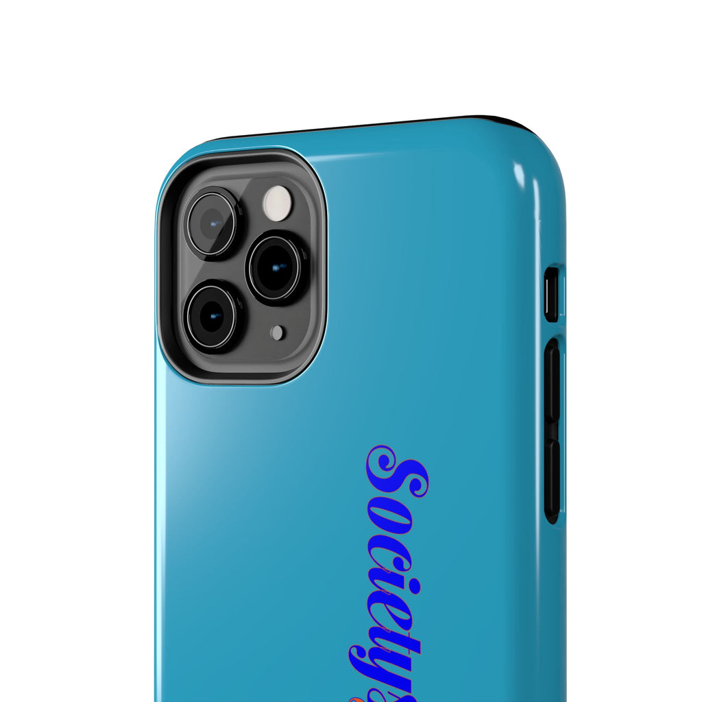 ‘Societys finest iam’ Blue Tough Phone Case — Glossy Protective Phone Cover