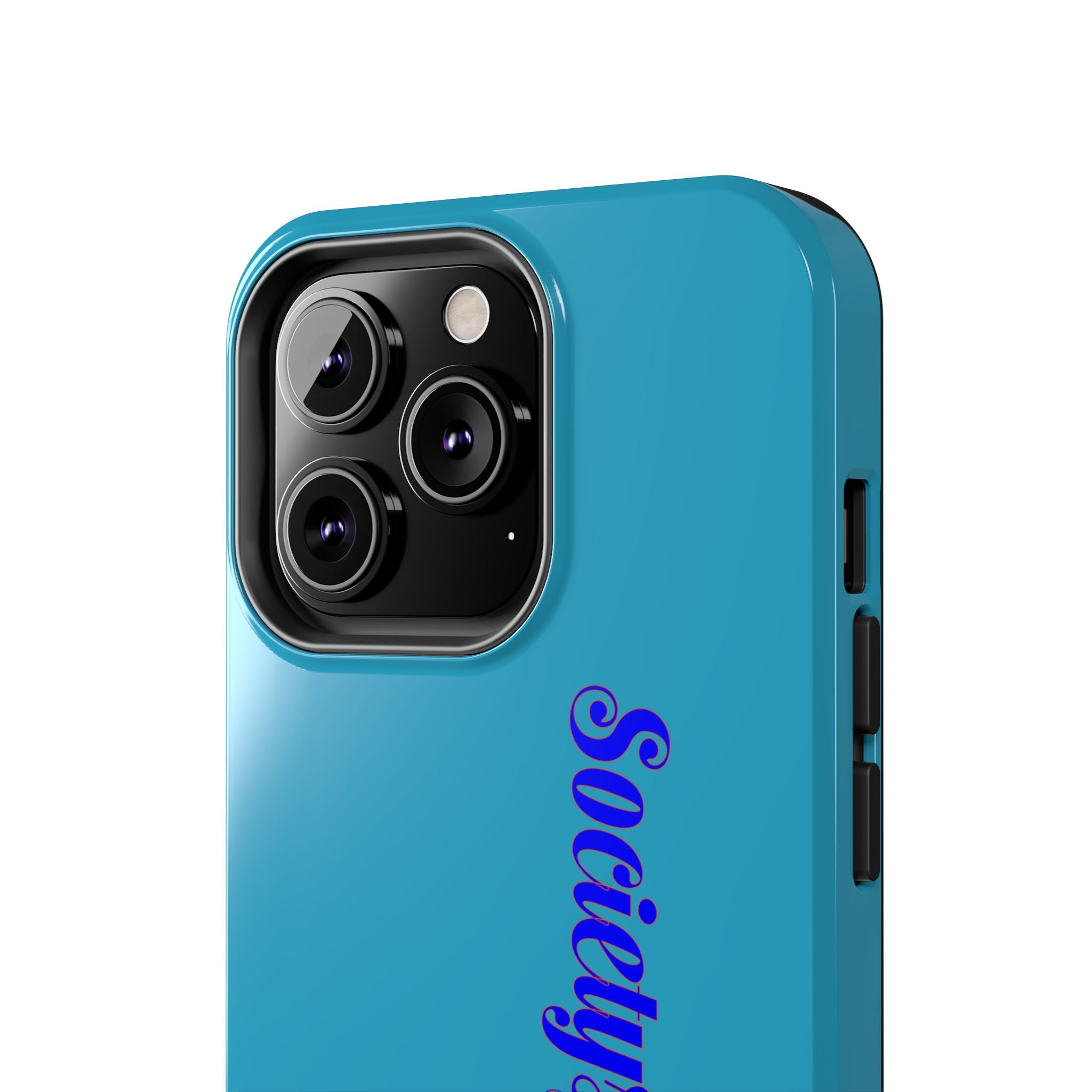 ‘Societys finest iam’ Blue Tough Phone Case — Glossy Protective Phone Cover
