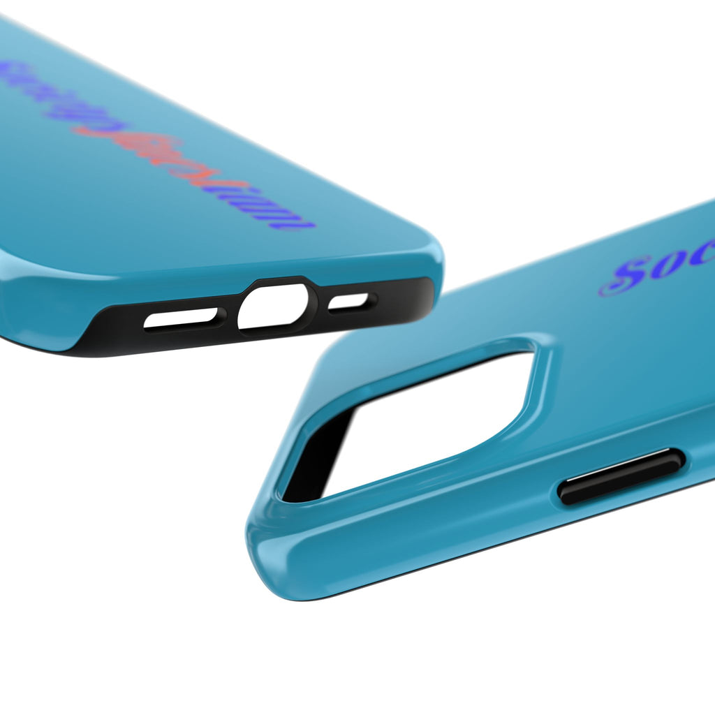 ‘Societys finest iam’ Blue Tough Phone Case — Glossy Protective Phone Cover