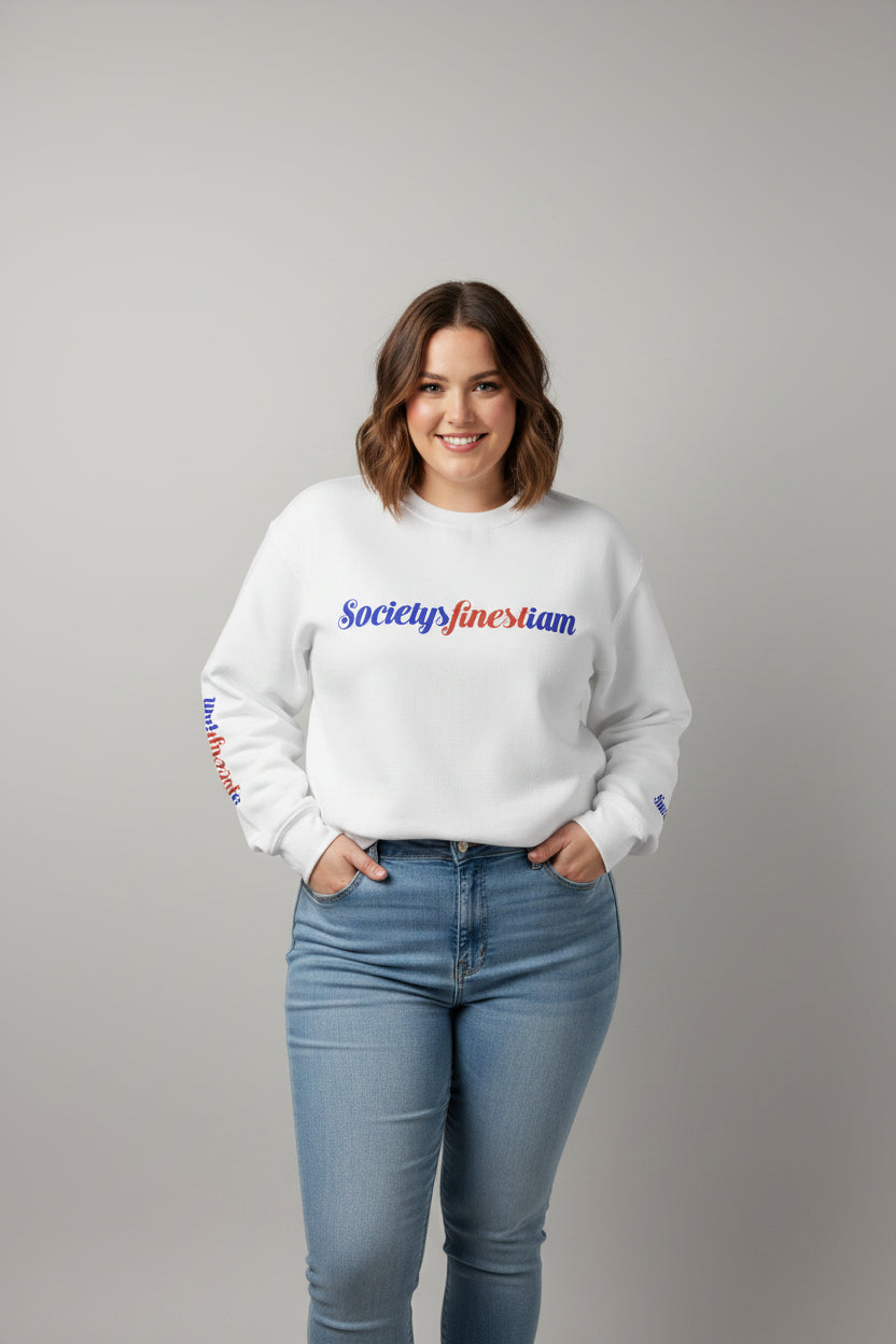 Chic Everyday Sweatshirt with 'Society's Finest' Design, Cozy Unisex Crewneck, Perfect for Casual Wear, Gift for Friends & Family