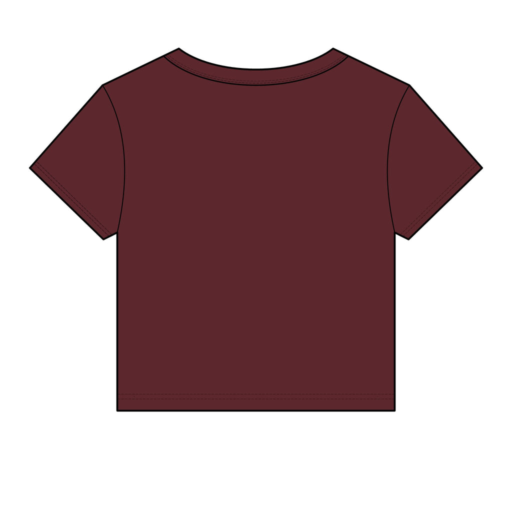 Women's Societys Finest I Am Red Rose — Cropped Micro Rib Floral Tee