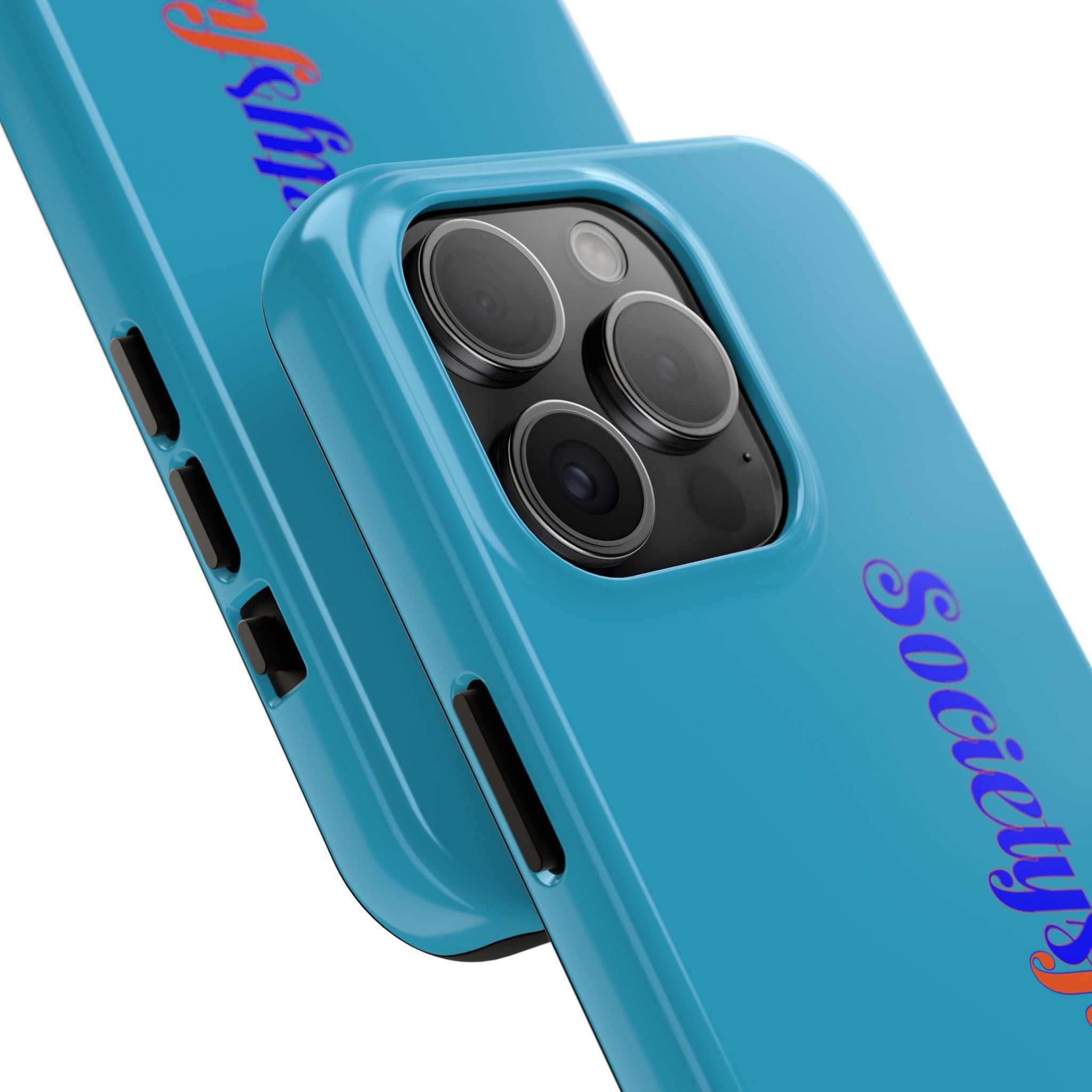 ‘Societys finest iam’ Blue Tough Phone Case — Glossy Protective Phone Cover