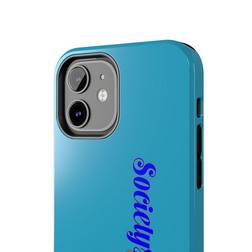 ‘Societys finest iam’ Blue Tough Phone Case — Glossy Protective Phone Cover