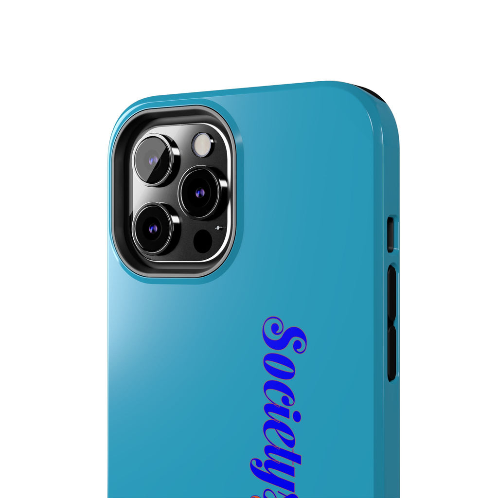 ‘Societys finest iam’ Blue Tough Phone Case — Glossy Protective Phone Cover