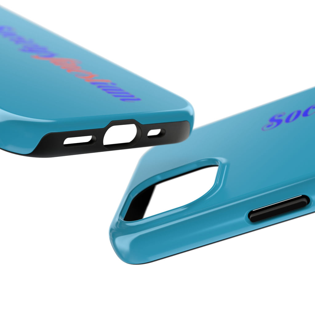 ‘Societys finest iam’ Blue Tough Phone Case — Glossy Protective Phone Cover
