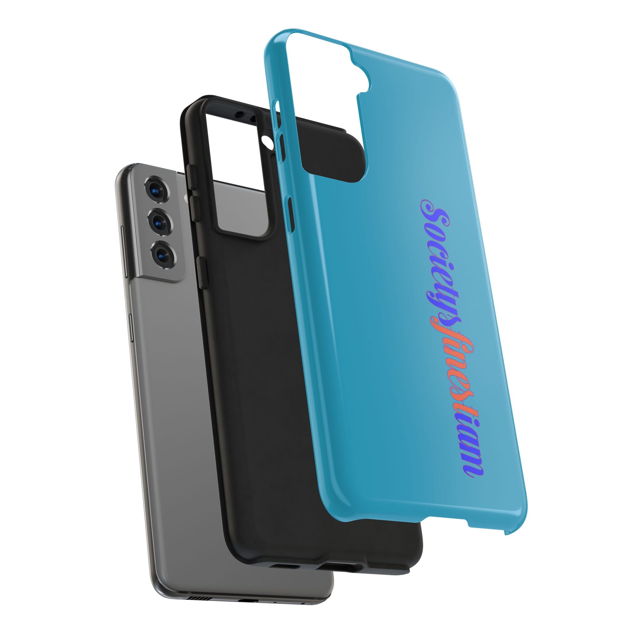 ‘Societys finest iam’ Blue Tough Phone Case — Glossy Protective Phone Cover