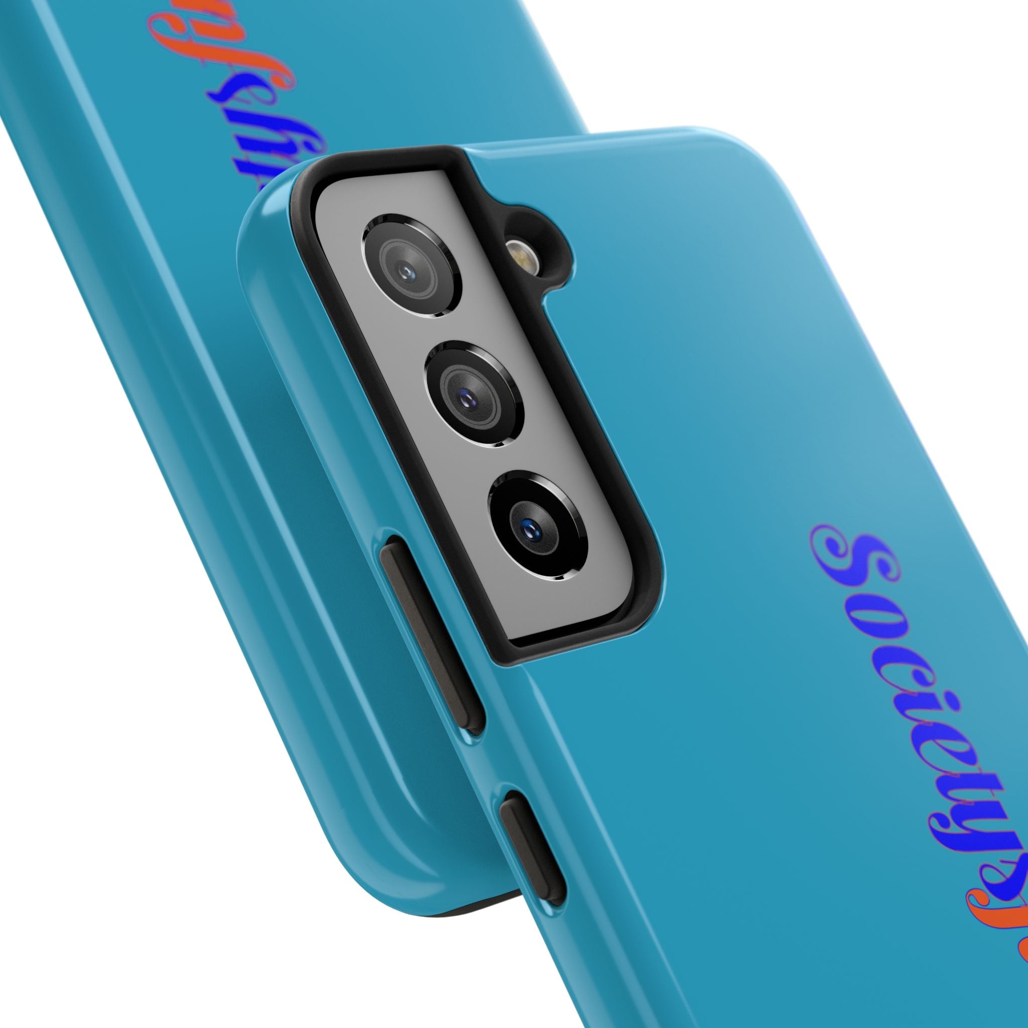 ‘Societys finest iam’ Blue Tough Phone Case — Glossy Protective Phone Cover