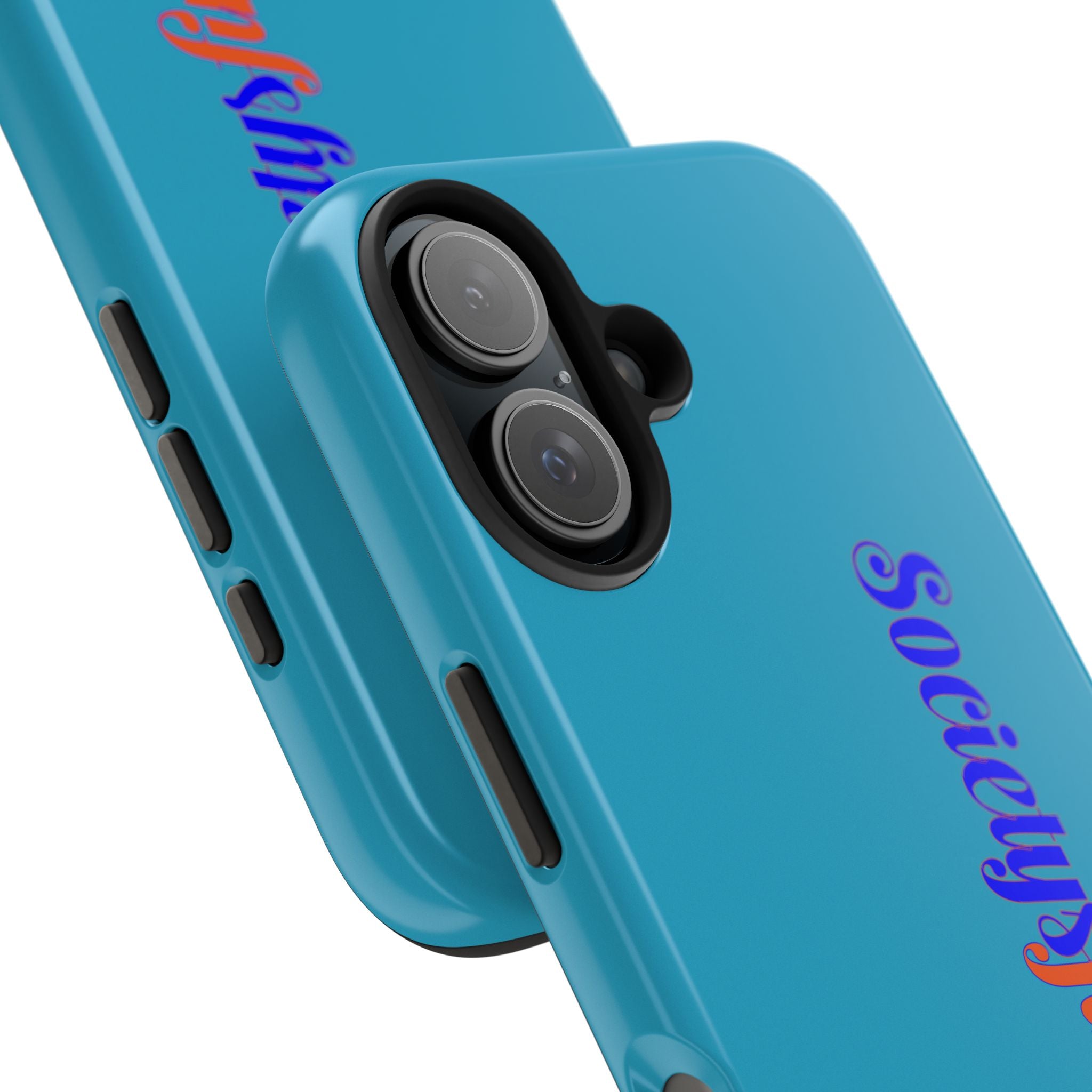 ‘Societys finest iam’ Blue Tough Phone Case — Glossy Protective Phone Cover