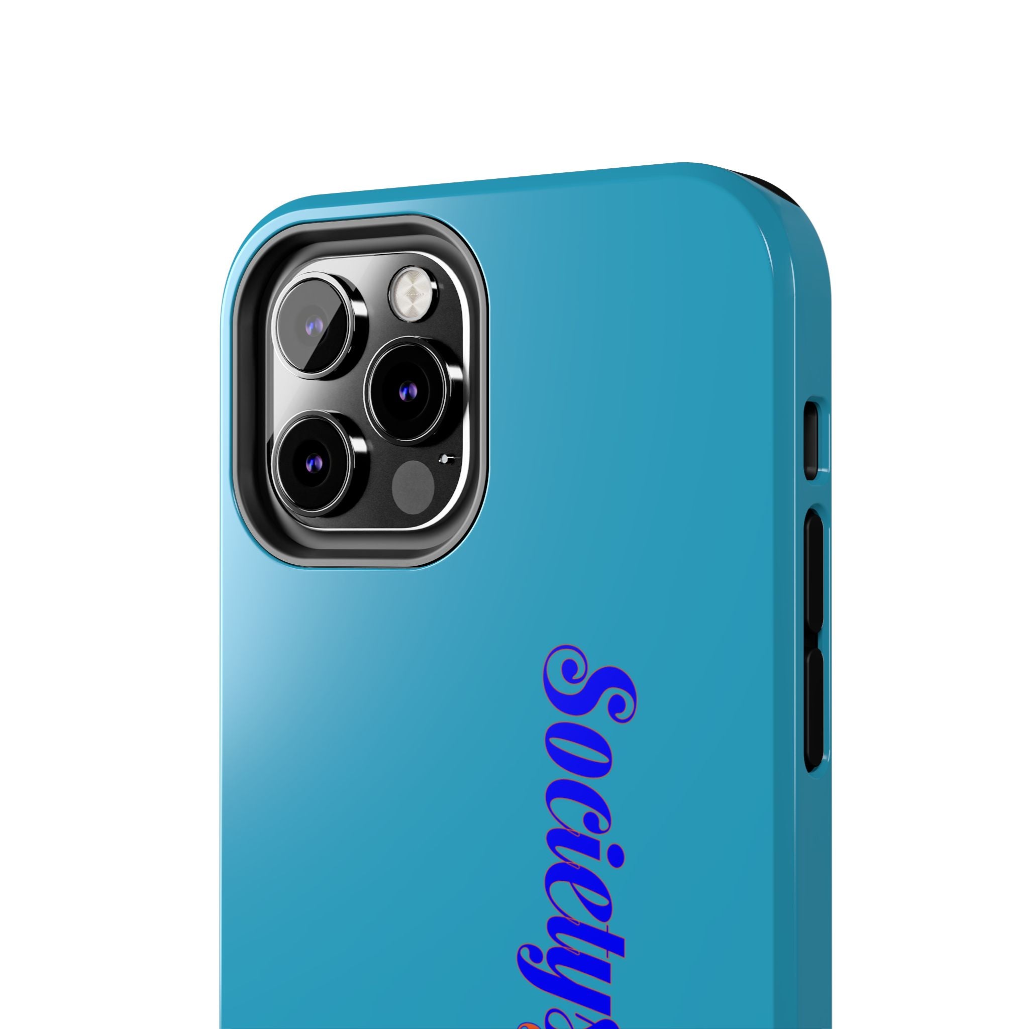 ‘Societys finest iam’ Blue Tough Phone Case — Glossy Protective Phone Cover