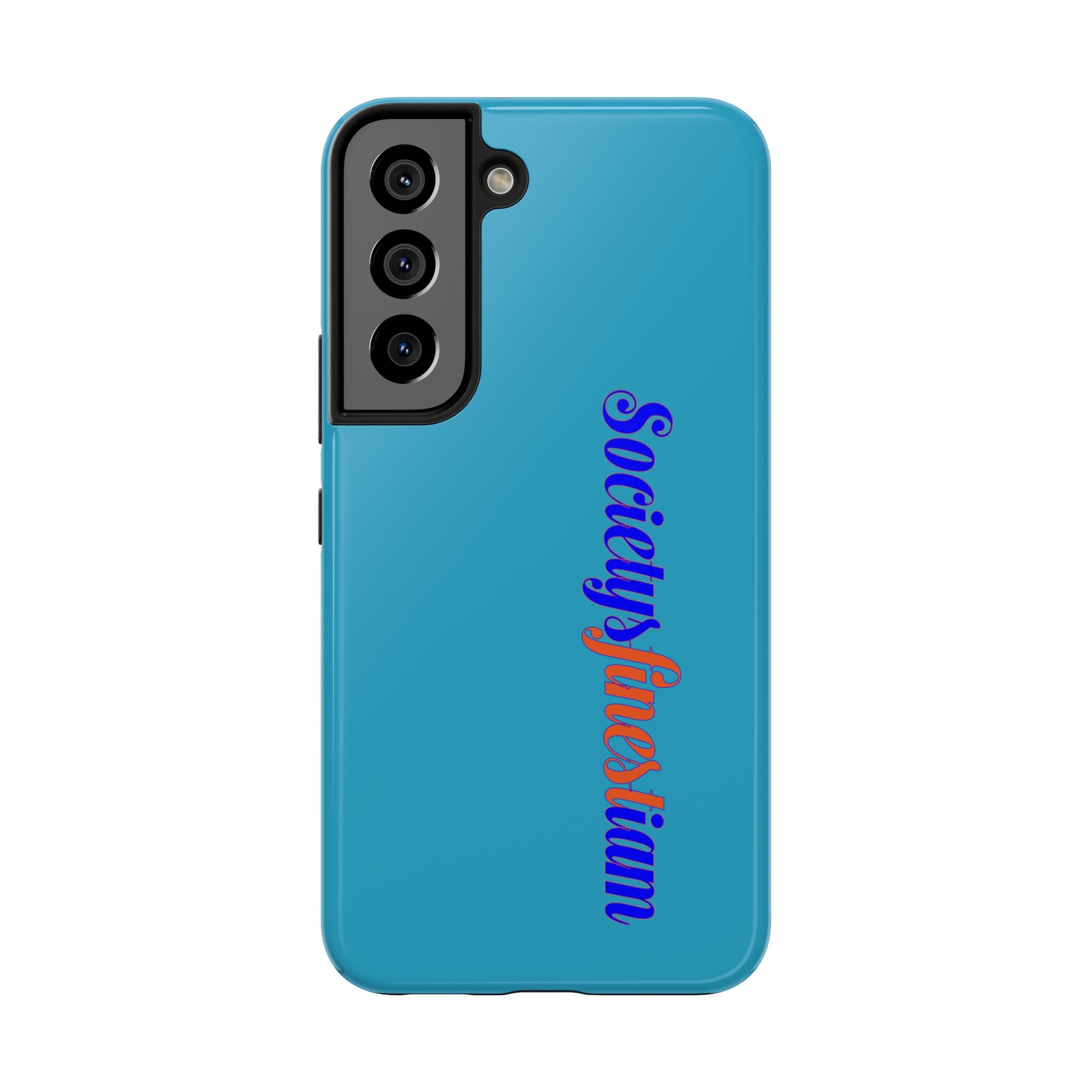 ‘Societys finest iam’ Blue Tough Phone Case — Glossy Protective Phone Cover