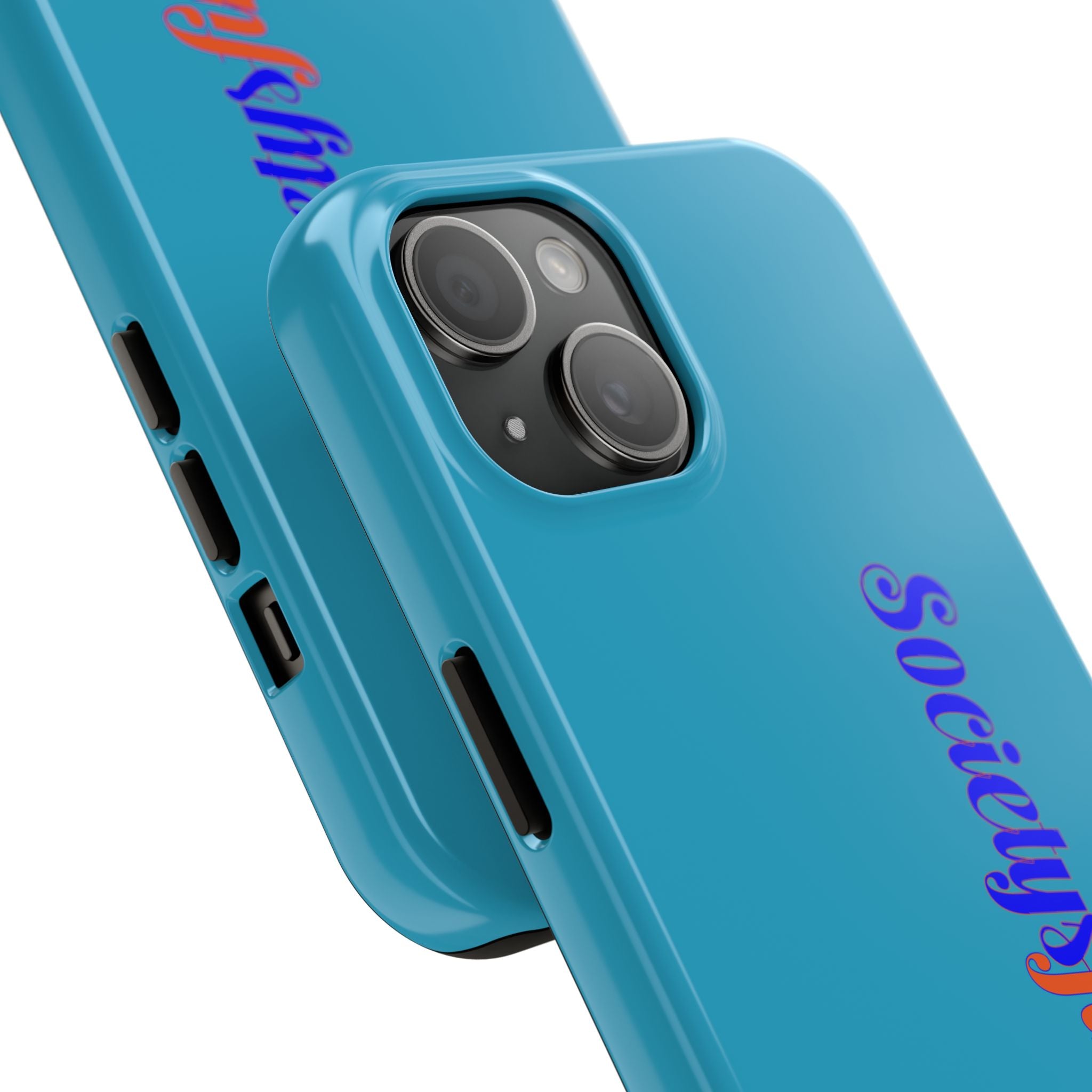 ‘Societys finest iam’ Blue Tough Phone Case — Glossy Protective Phone Cover