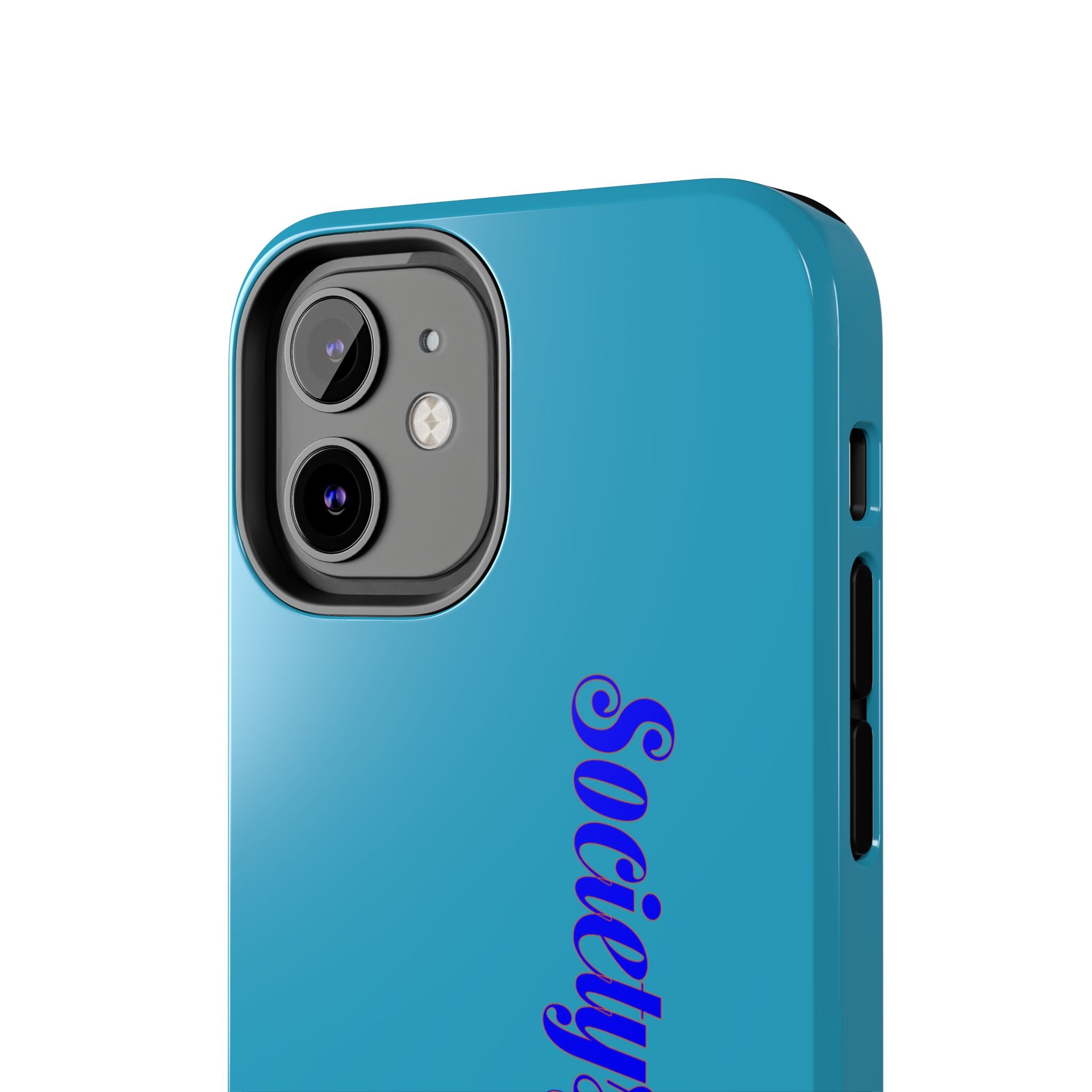 ‘Societys finest iam’ Blue Tough Phone Case — Glossy Protective Phone Cover