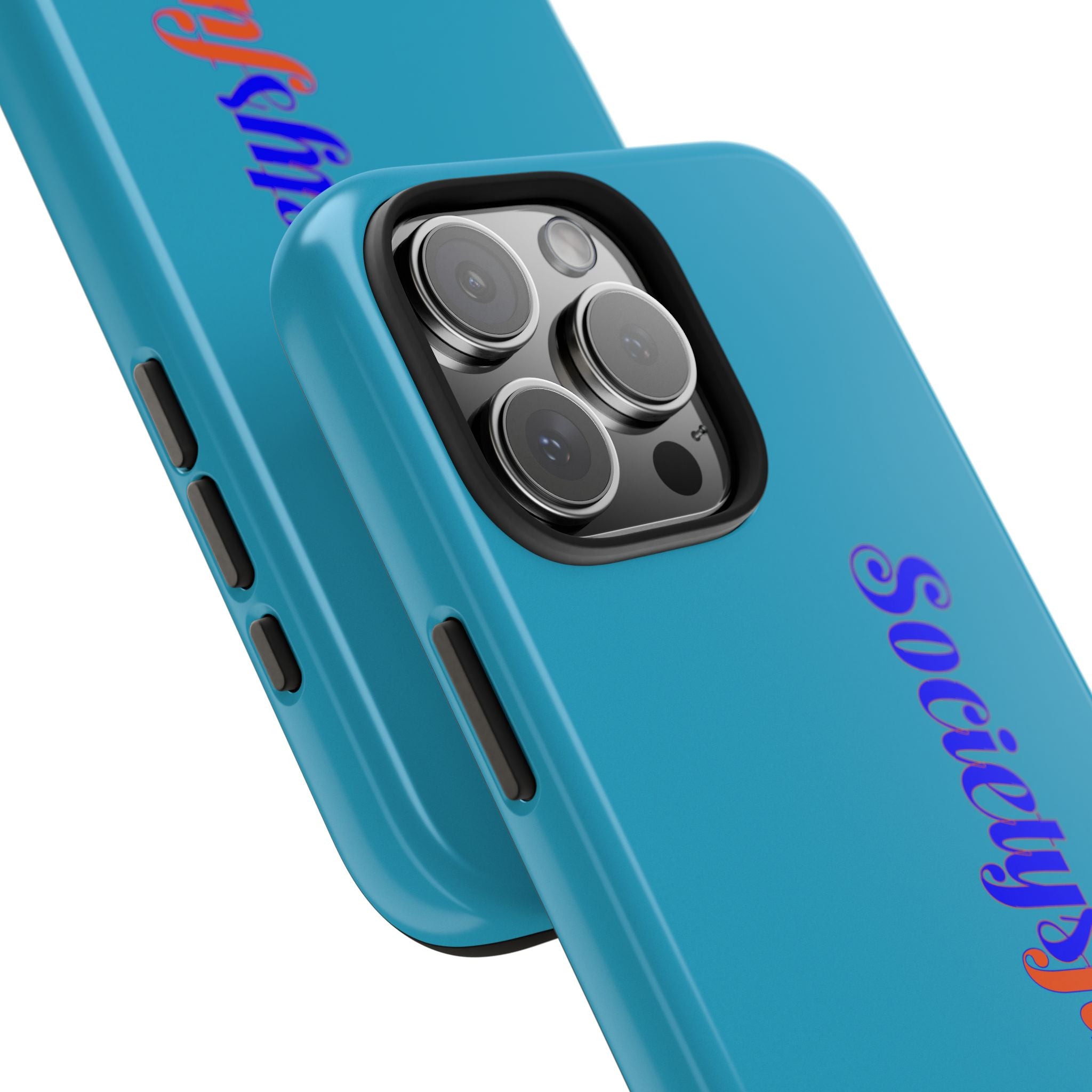 ‘Societys finest iam’ Blue Tough Phone Case — Glossy Protective Phone Cover