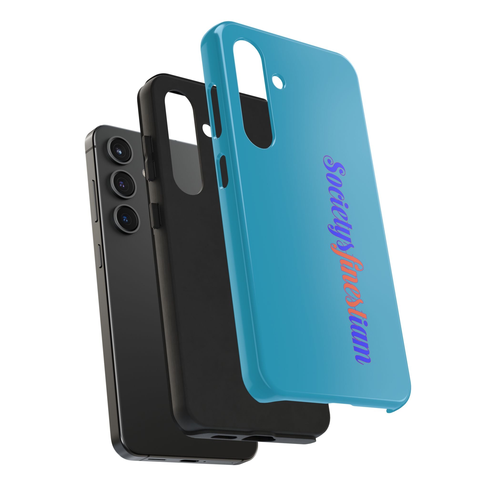 ‘Societys finest iam’ Blue Tough Phone Case — Glossy Protective Phone Cover