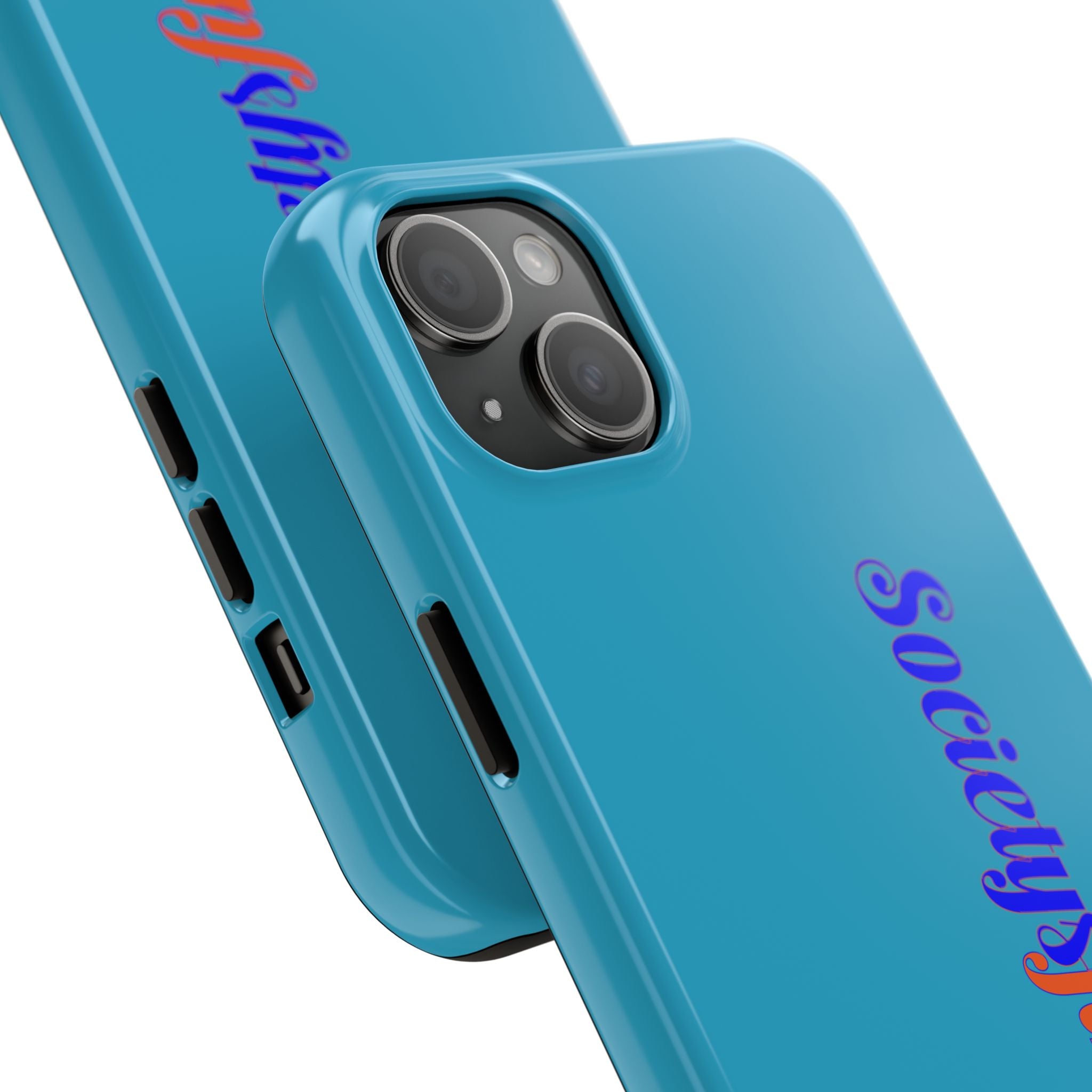 ‘Societys finest iam’ Blue Tough Phone Case — Glossy Protective Phone Cover