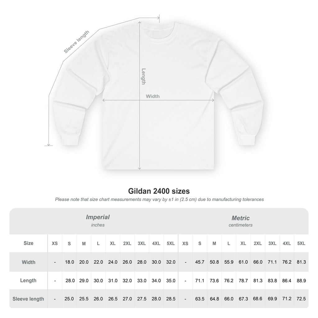 Long Sleeve Tee — "My Ideal Body Weight Is Yours On Mine" Graphic