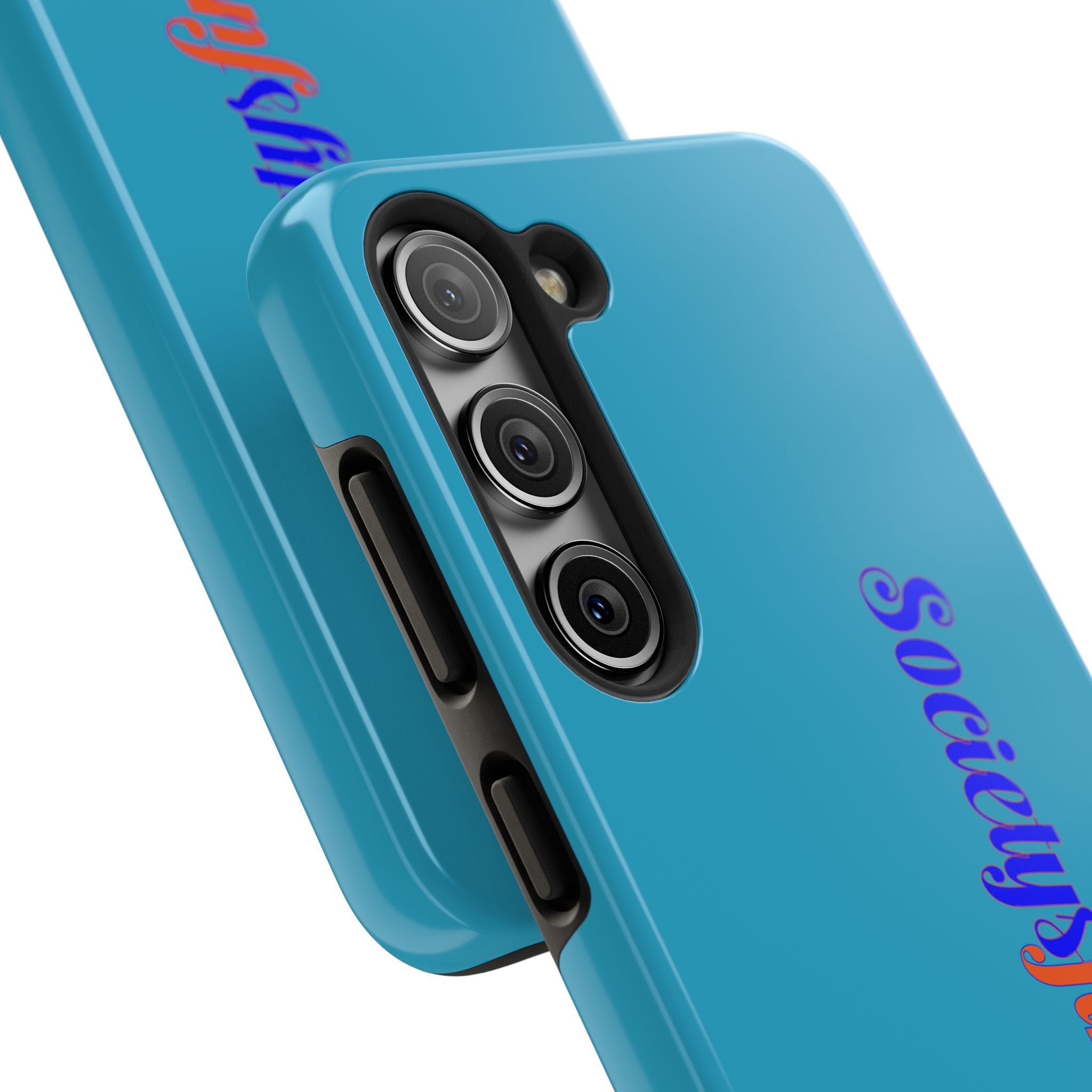 ‘Societys finest iam’ Blue Tough Phone Case — Glossy Protective Phone Cover
