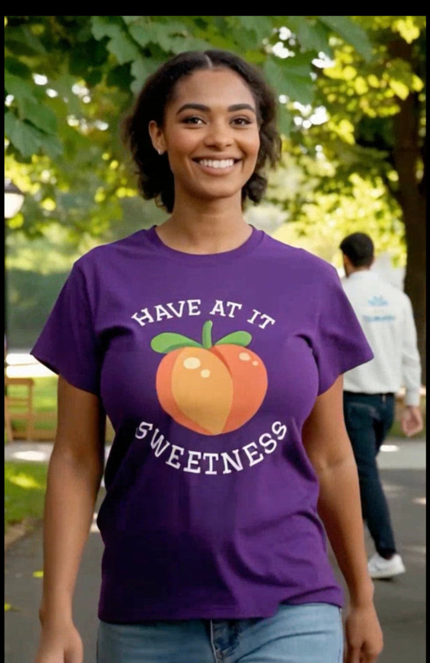 Peachy Cheer Unisex Heavy Cotton Tee - Have at it Sweetness, Gift Tee, Summer Style, Casual Wear, Positive Vibes